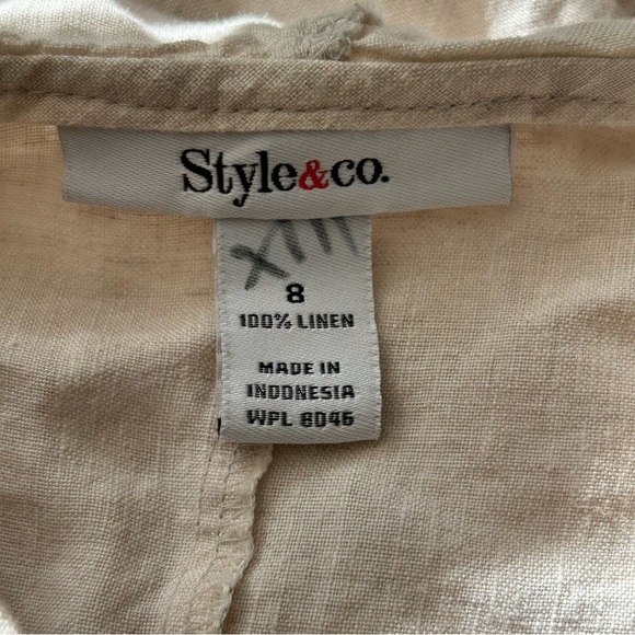 Style & Co Cream Linen Jacket Pockets Lightweight Travel Outdoor Size 8 - Picture 4 of 4